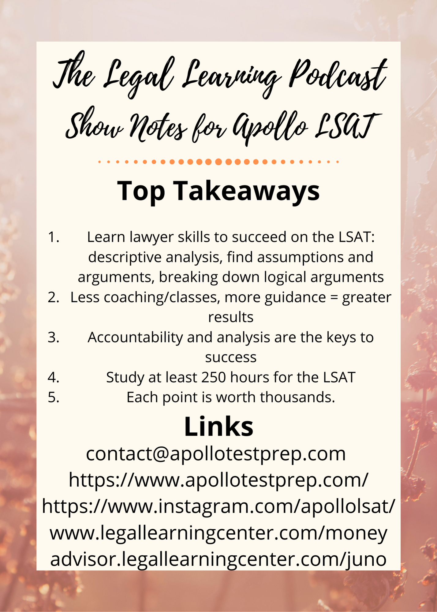 Episode 40 - Beat the LSAT with Apollo Test Prep - Legal Learning Center